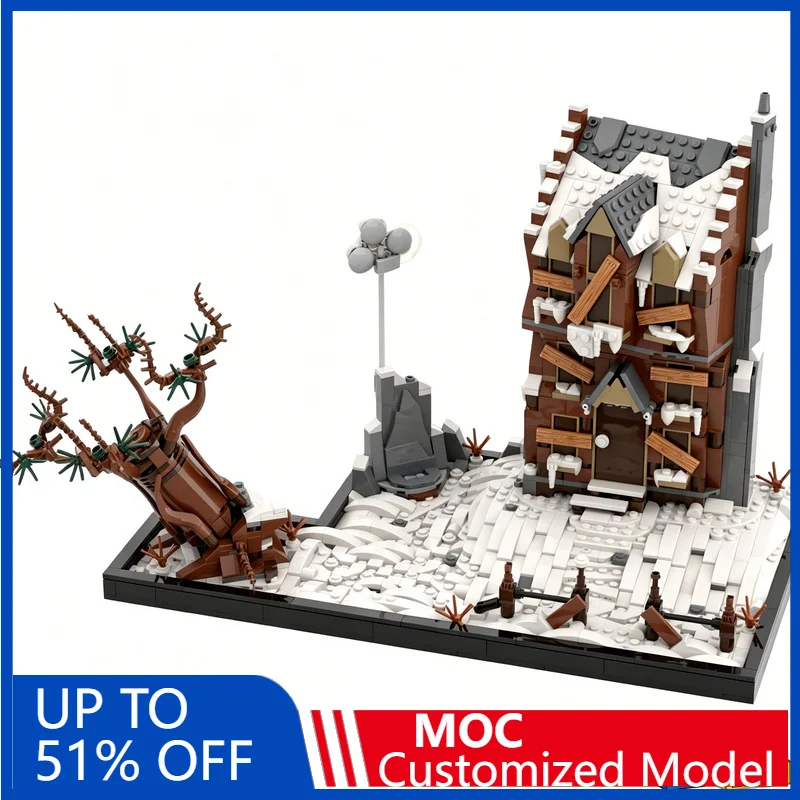 

451 Pcs Shrieking Shack Scenery Harry Building Blocks Diy Educational Assembly Toy Wizarding Village Shack With Whomping Gifts
