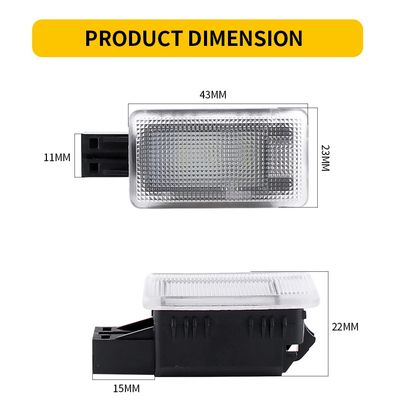 2Pcs CANBUS LED Footwell Light for Volvo S60 V60 XC60 V40 XC90 S80 XC70 Courtesy Door Trunk Lamp White 6000K OEM 1286317
