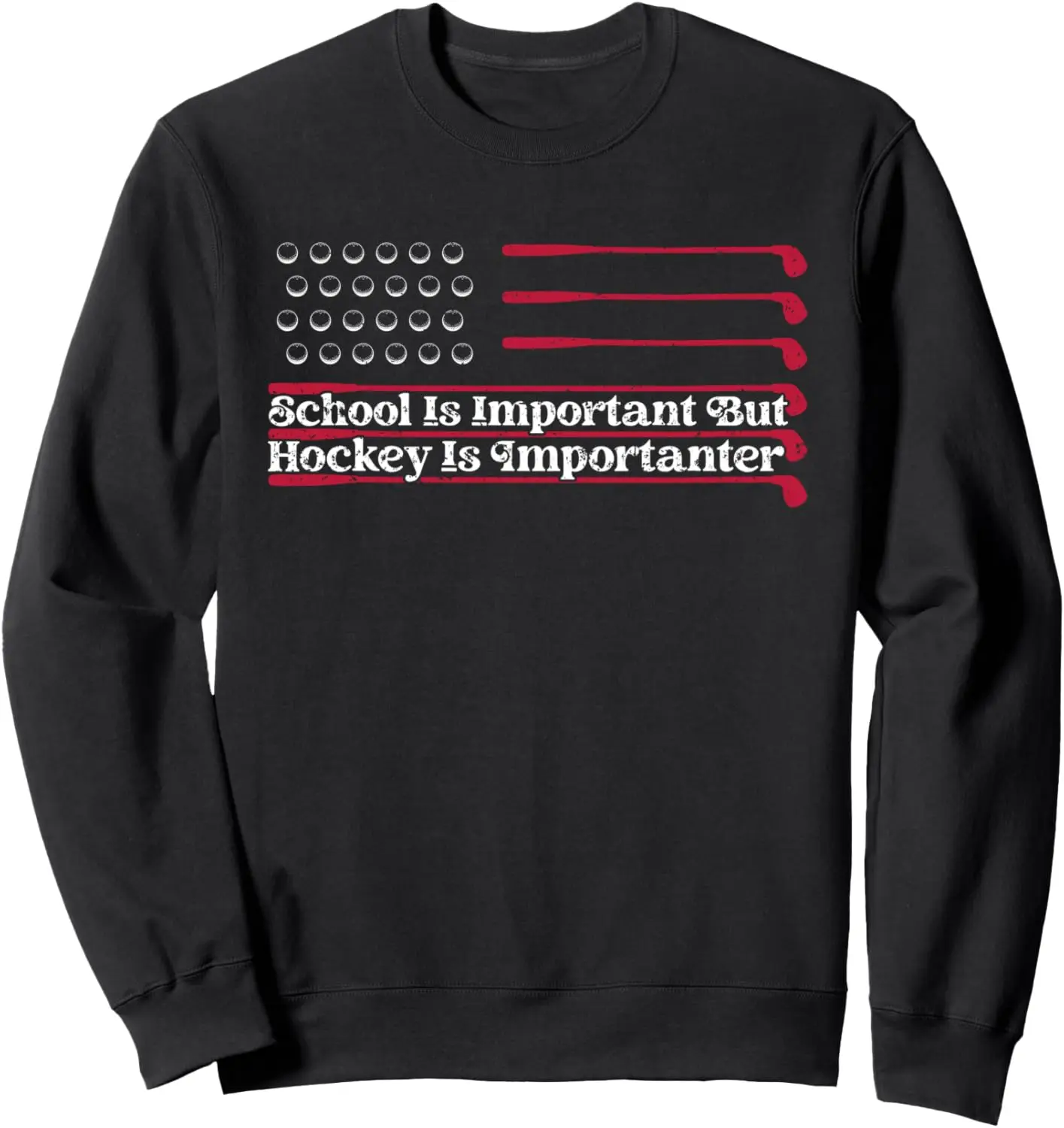 School Is Important But Hockey Is Importanter Ice Hockey Boy Sweatshirt