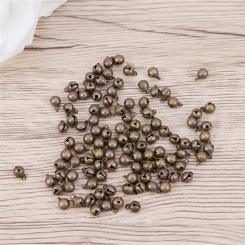 100 Pcs 6mm Jingle Bells Vintage Bronze Handmade Small Bells DIY Bracelet Jewelry Making Handmade Bell Jewelry Accessories