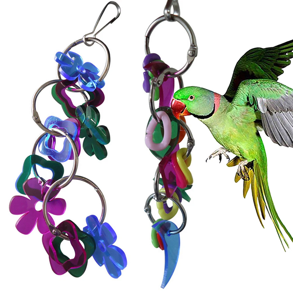 Pet Bird Parrot Hanging Toys Nipple Swing Chain Cage Stand Molar Parakeet Chew Toy Decoration Pendant Ornament Bird Accessories