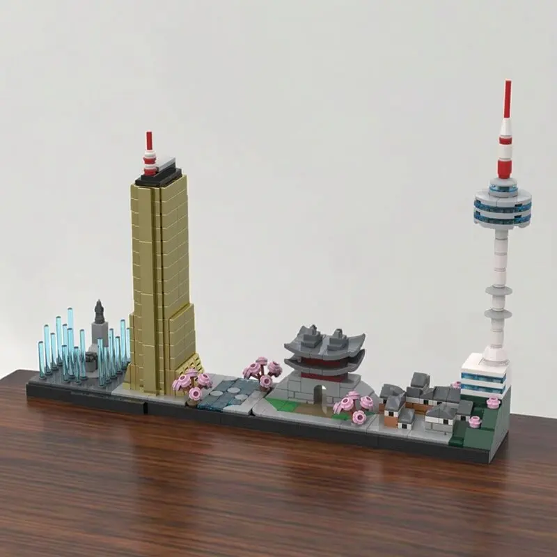 

MOC City Architecture Street View Series Seoul Skyline Building Blocks Puzzle Assembly Toys Model Adult Collection Gift Ornament