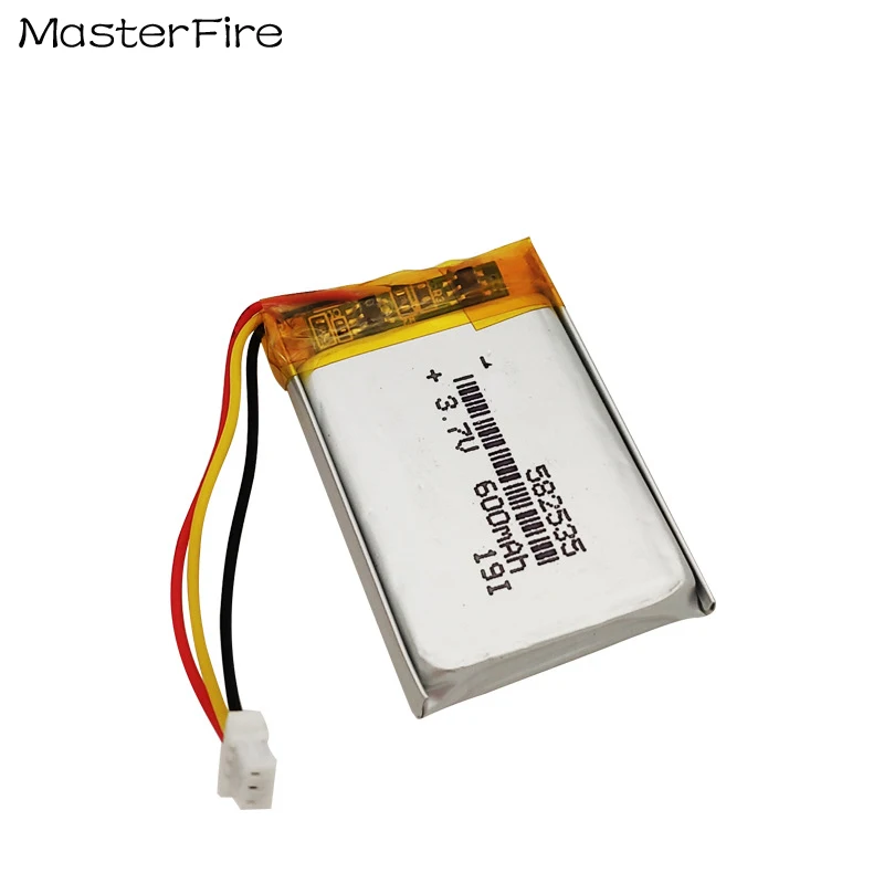 2-10PCS 582535 3.7V 600mah Rechargeable Lithium Polymer Battery for Bluetooth Speaker Video Recorder Bicycle Light Camera Cell