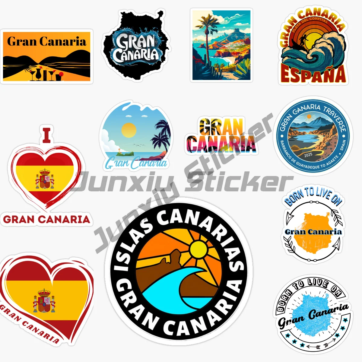 

Gran Canaria Canary Islands Spain Car Sticker Window Moto Wall Room Door Truck Vinyl Glass Helmet Racing PVC Decal Customizable