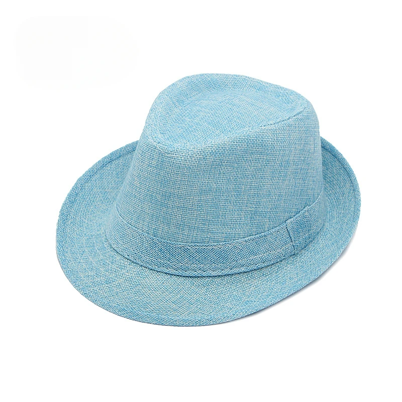Middle-aged Spring and Summer Outdoor Sun Protection Hat Beach Top Hat Female Casual Retro Jazz Linen Hat Fedoras for Man Party