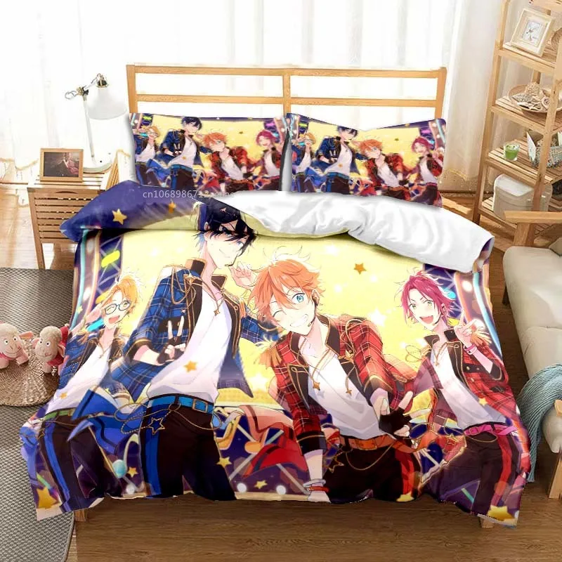 

New Anime Rock Band Ensemble Stars All Season Twin Bedding Set 3 Piece Comforter Set Bed Duvet Cover Double King Comforter Cover