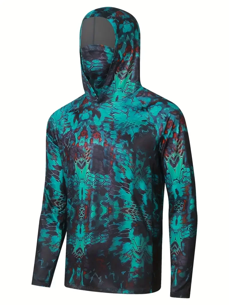 Fishing Mask Sun Protection - Camiseta con Capucha de Manga Larga