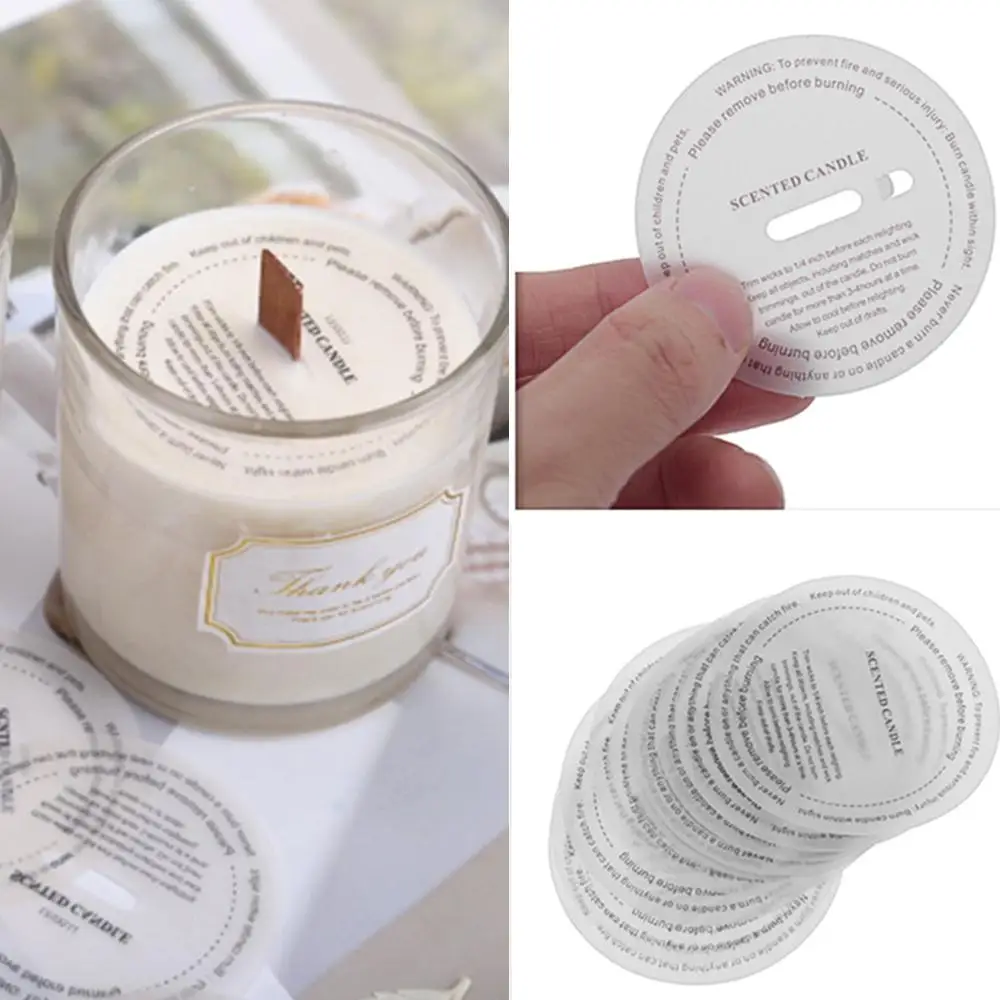 10Pcs DIY Manual Fragrance Candle Stickers Label Cup Sticker Translucent Candle Round Paper Dust Proof Sticker