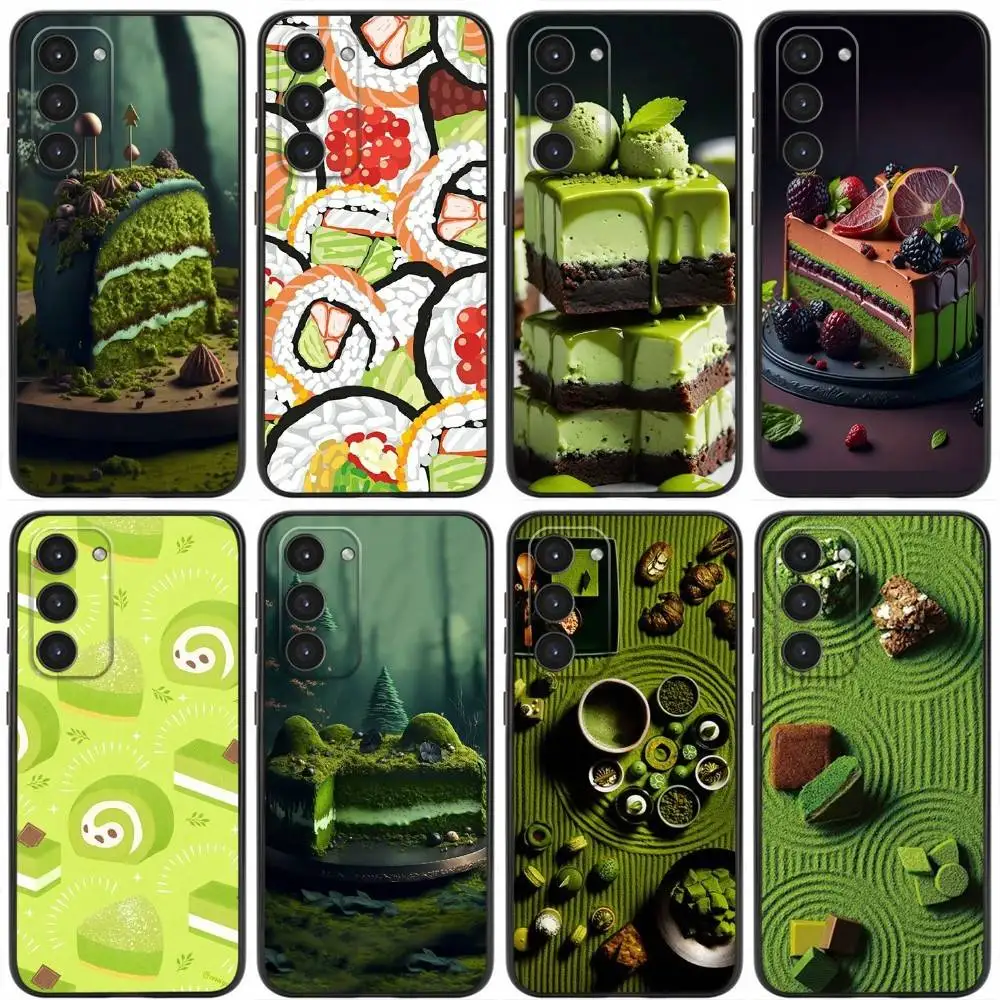 

Matcha cake Phone Case For Samsung Galaxy A20,21s,22,31,32,52,53,72,73,80,91 Soft Silicone Black Cover