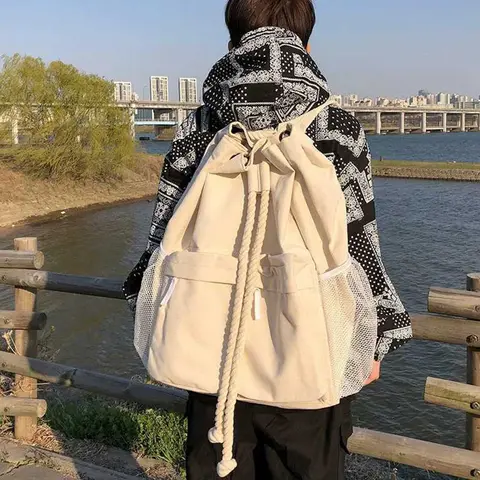 여성용 가방 팩 2024 Trend Techwear 하라주쿠 나일론 미적 고딕 학교 배낭 여성용 배낭 한국 스타일 Mochila