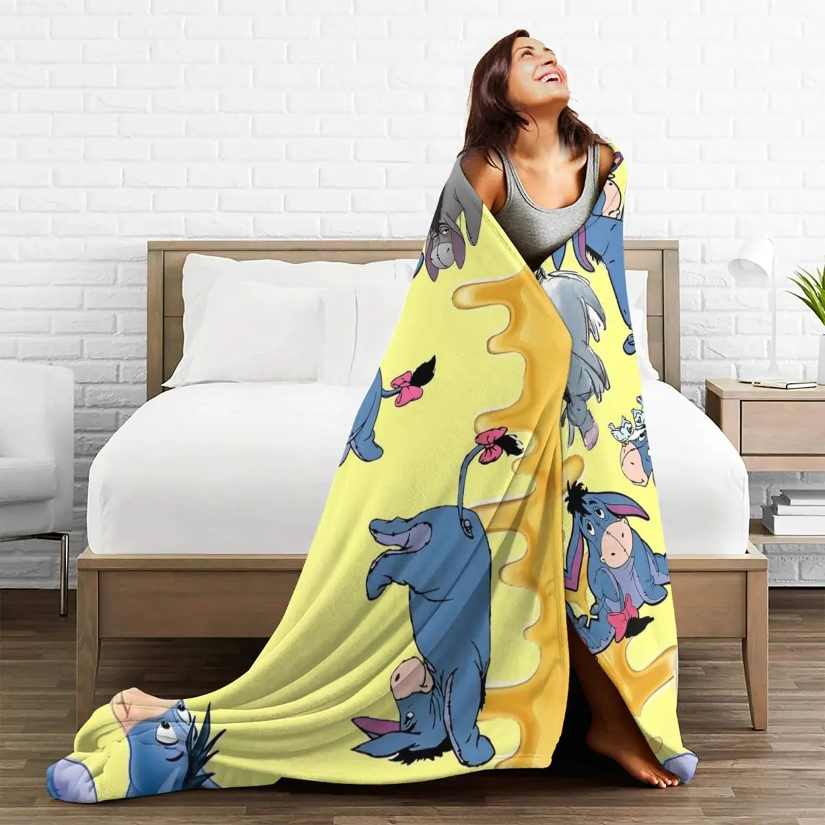 Eeyore Collages Blanket Eeyore Collages Soft Warm Plush Throw Blanket For Living Room Travel Office Flannel Bedspread Bed Cover