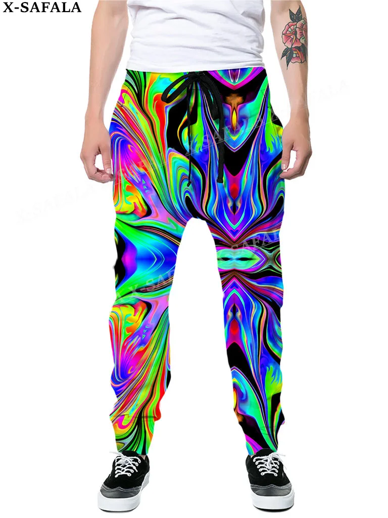 Hippie Psychedelic Colorful Trippy 3D Print Trousers Men Women Sweatpants Drawstring Long Joggers Spring Autumn Sports Pants-7