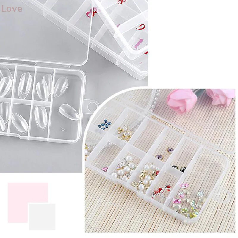 [L&P] 10/11Grids Nail Art Rhinestones Gem Accessories Empty Container Storage Case Box