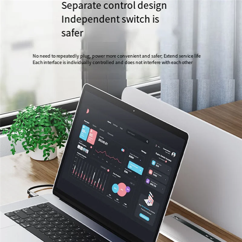 M20K USB Splitter Powered USB Hub Aluminum Port USB 3.0 Data Hub Splitter For Phone/Laptop US Plug