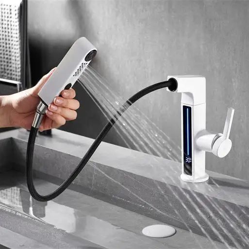 

Digital Display Hot and Cold Pull Basin Faucet Smart New Model
