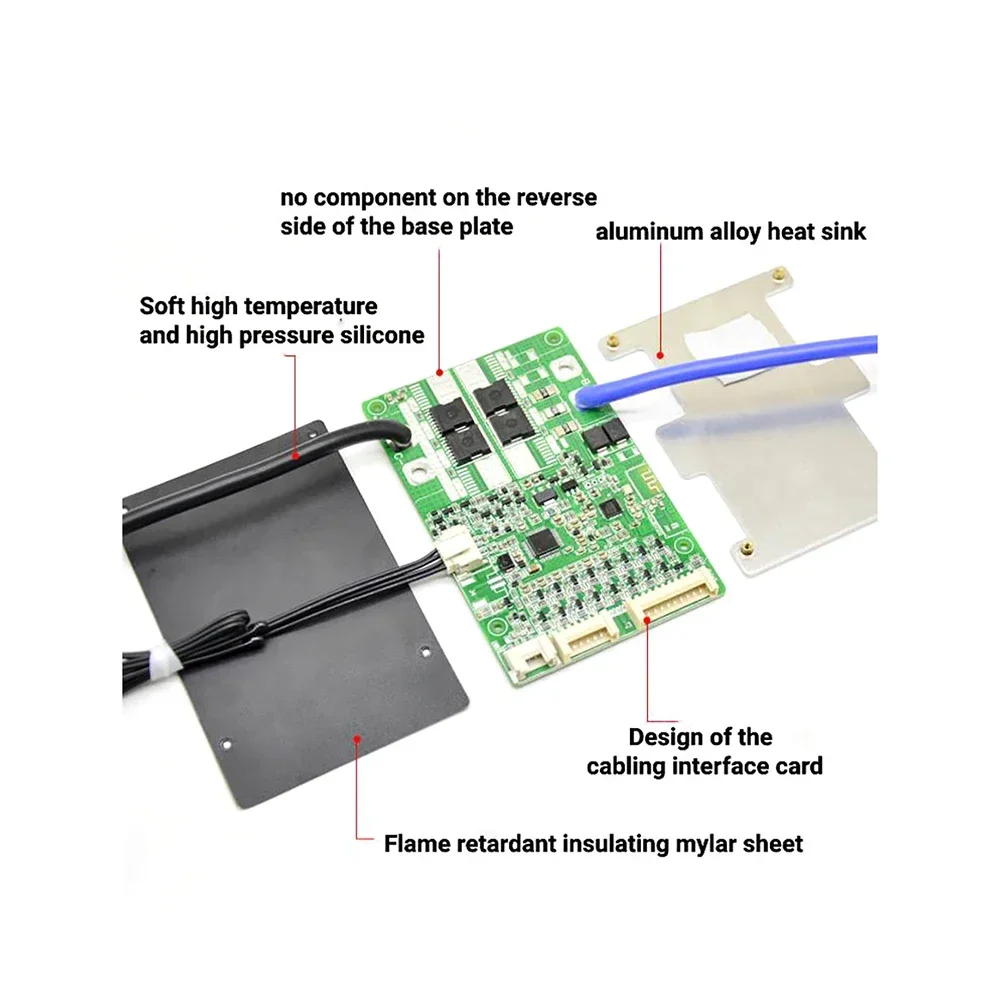 JBD Bluetooth Smart BMS 7S tot 17S 10S 13S 14S 16S Lithiumbatterij Beschermingsbord 24V 36V 48V 52V 60V Li-ion Lipo 20A 40A 60A