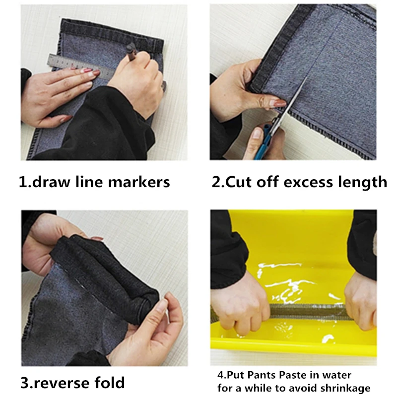 Self-Adhesive Pants Paste DIY Iron on  Edge Shorten Repair  for Jean Clothing and   Apparel Sewing Fabric