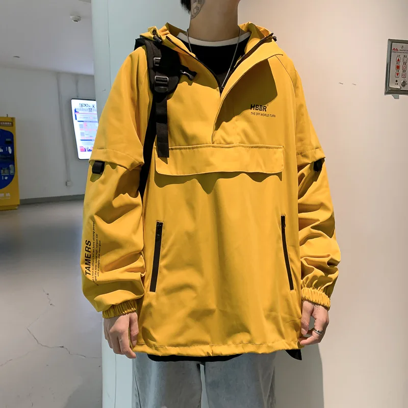 Autumn Winter New Fashion Men's Solid Color Long Sleeve Hooded Pullover Jackets Male Casual Trendy Simple Basic Loose Coats Tops