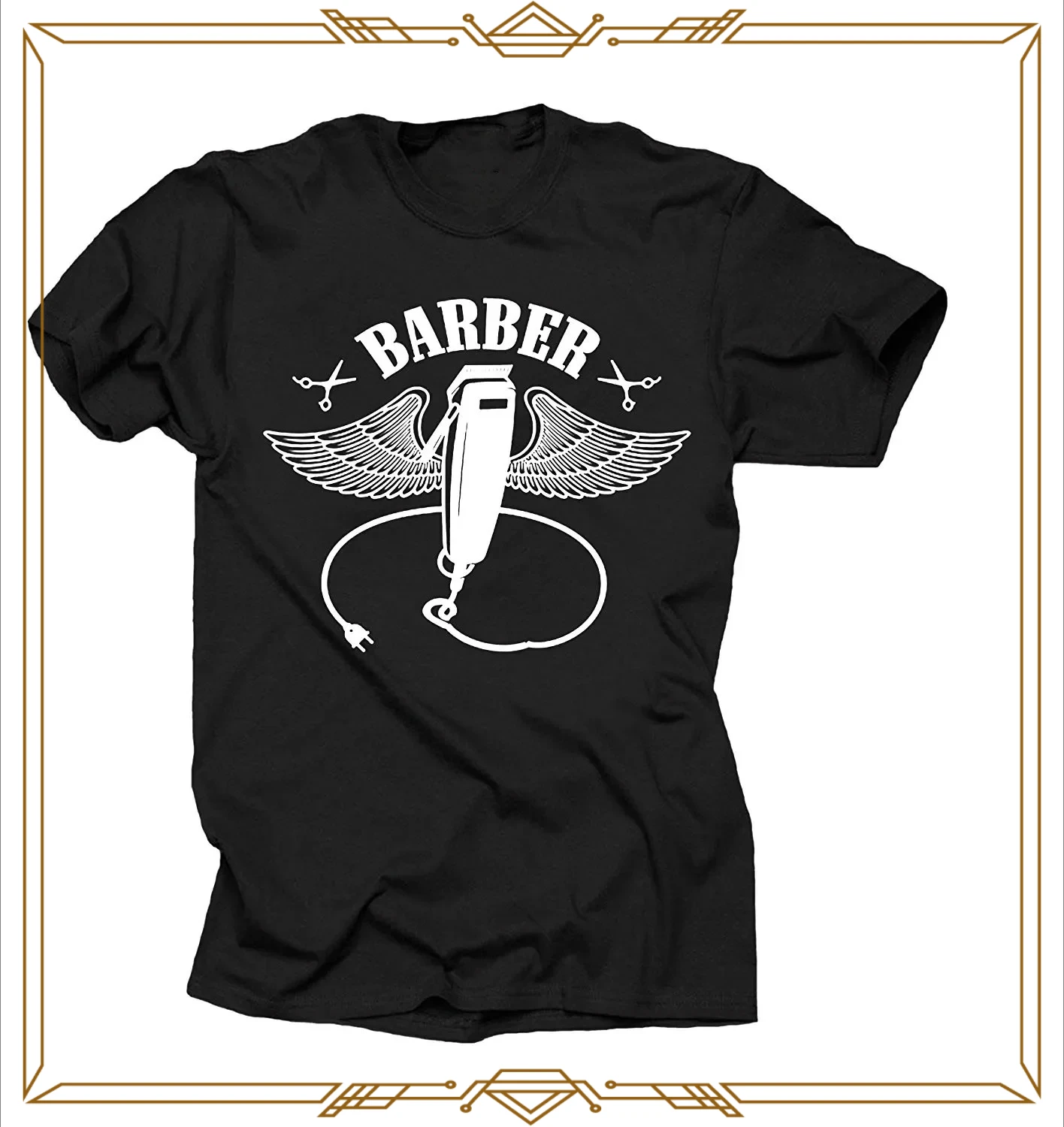 Creative Design Barber T-Shirt 100% Cotton O-Neck Summer Short Sleeve Casual Mens T-shirt Size S-3XL