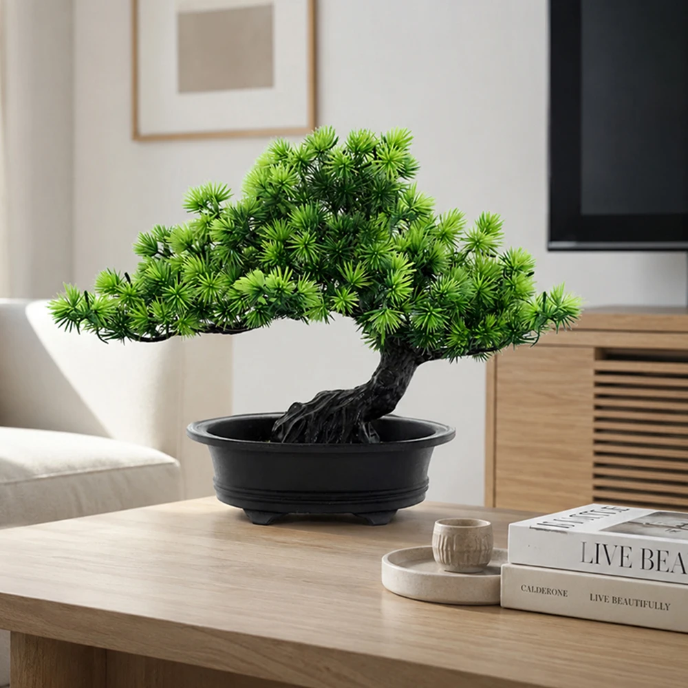 1 Stück Künstlicher Bonsai-Baum, Kunstpflanze für Heimdekoration, Wohnzimmer, Badezimmer, Bücherregal, Eingangsbereich, Tisch, Schreibtisch-Dekorationen – Detail 2