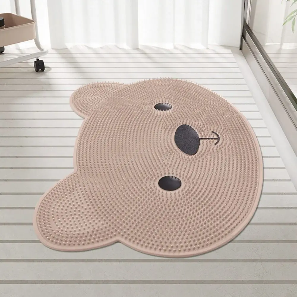 

Creative Bathroom Non Slip Pad Cartoon Bear Shaped Shower Foot Scrubber Mat Butterfly Comfortable Massage Pad Washroom