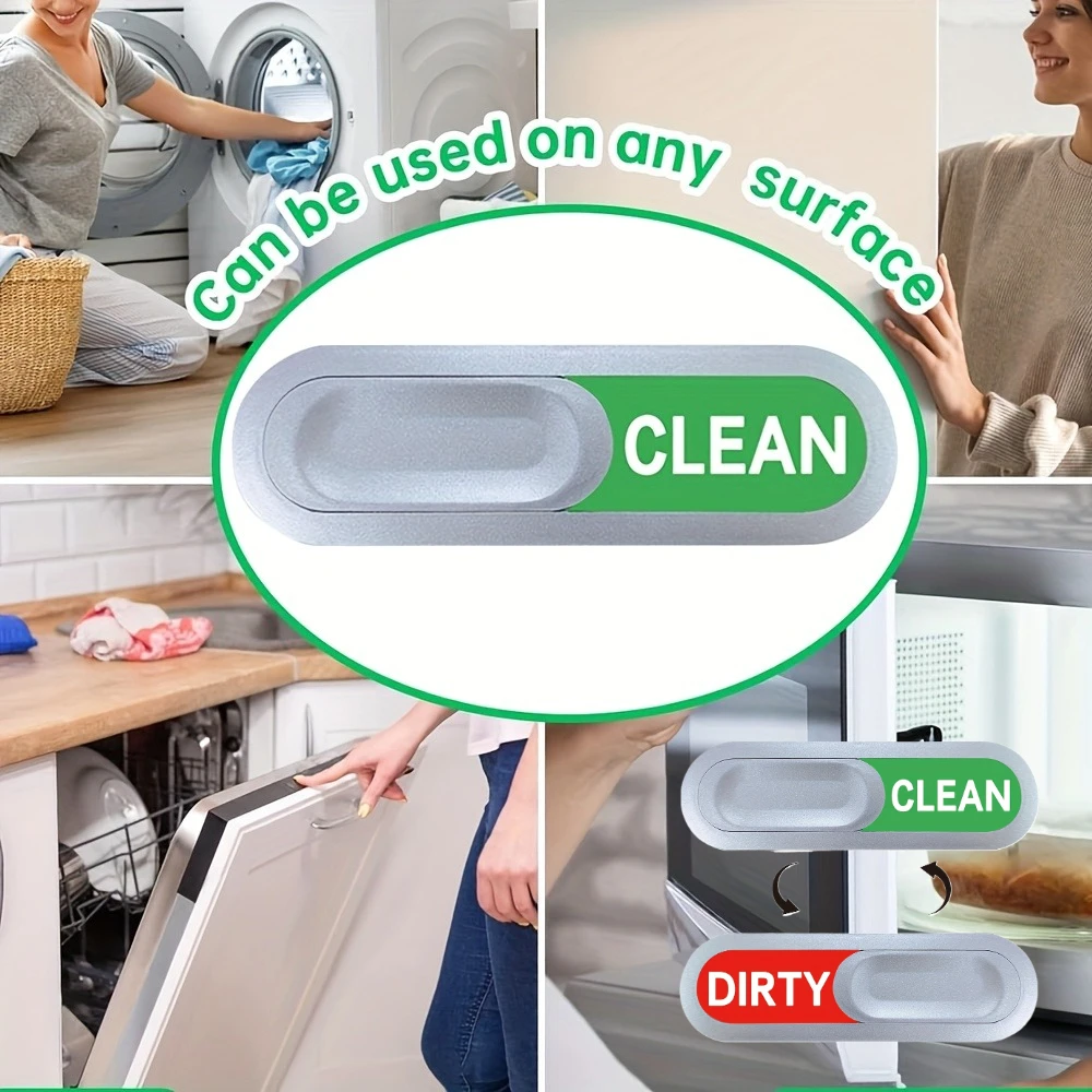 Dishwasher Sticker Set: Oval Clean/Dirty Indicators, Acrylic Screen Print, UV Technology, ABS Finish Strong Magnets & Adhesives.