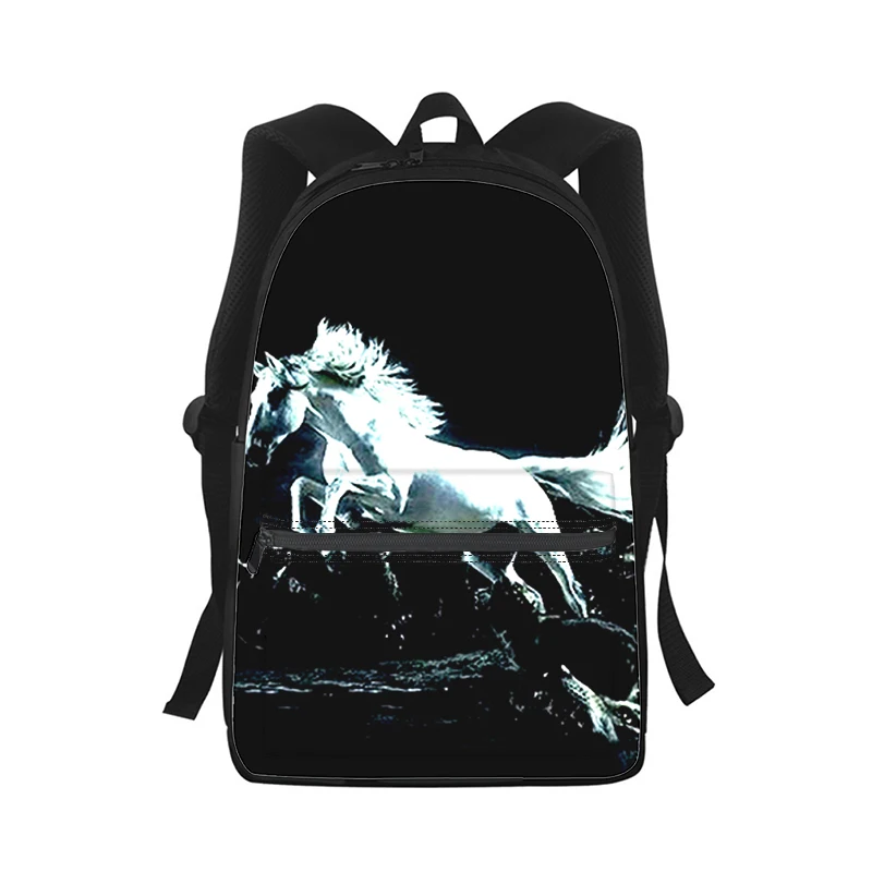 Cavalo masculino feminino mochila impressão 3d moda estudante saco de escola portátil mochila crianças viagem bolsa de ombro