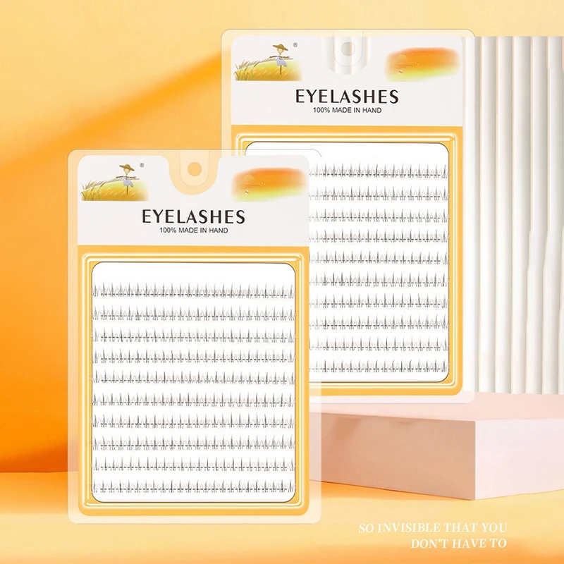 3/5/10 صفوف تطعيم الرموش الصناعية الطبيعية المجزأة مجموعة واحدة من الرموش الصناعية الطبيعية تحت لهب صغير