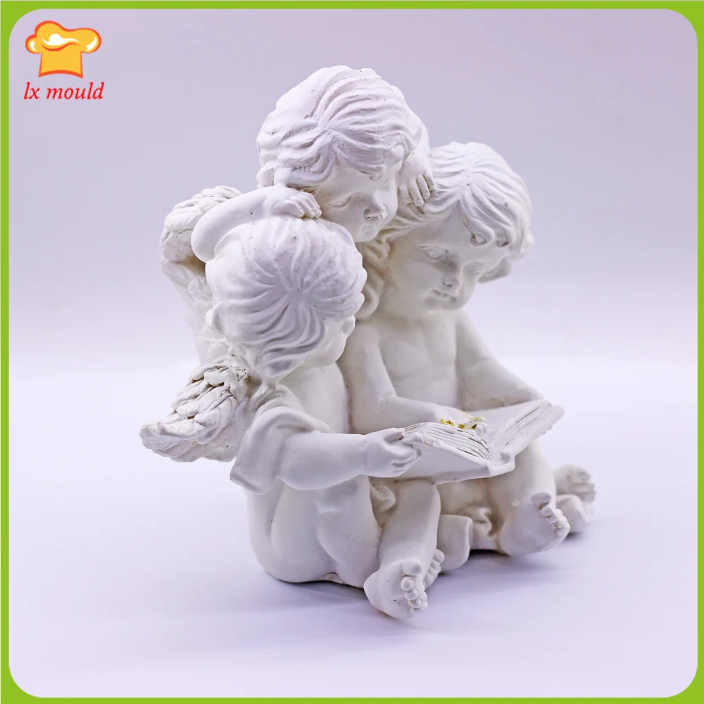 Nuovo 3D Read Angel Baby Silicone Cake Chocolate Decor Mold fai da te gesso resina candela stampo Wisdom Angels