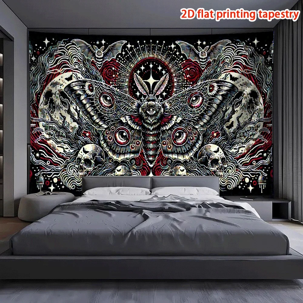 Photography Dark Cloth - Tapeçaria VIKAMA Dark Death Moth Skull