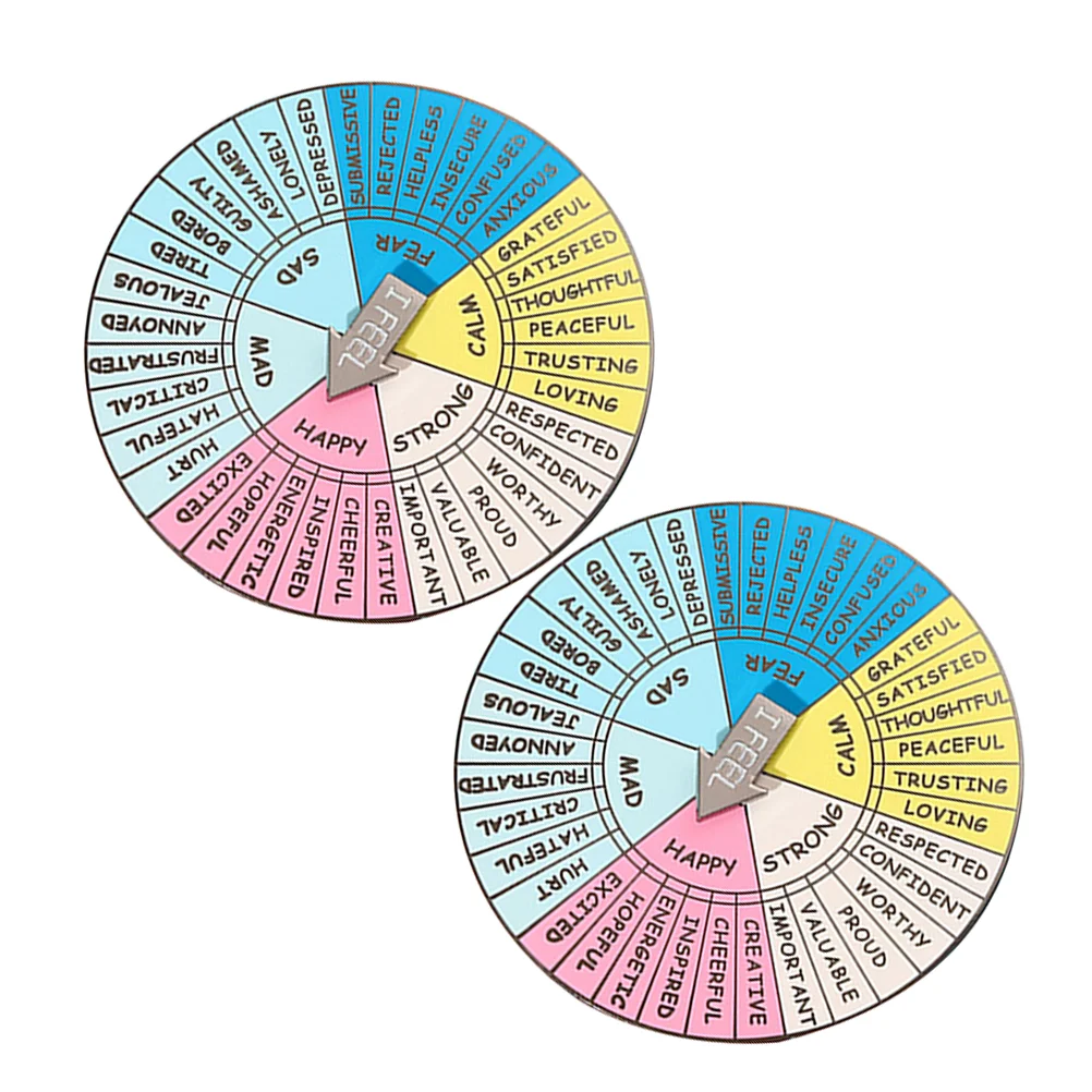 2 buah lencana Roda Emosi Boutonniere pin perasaan meja putar dekorasi logam meja putar