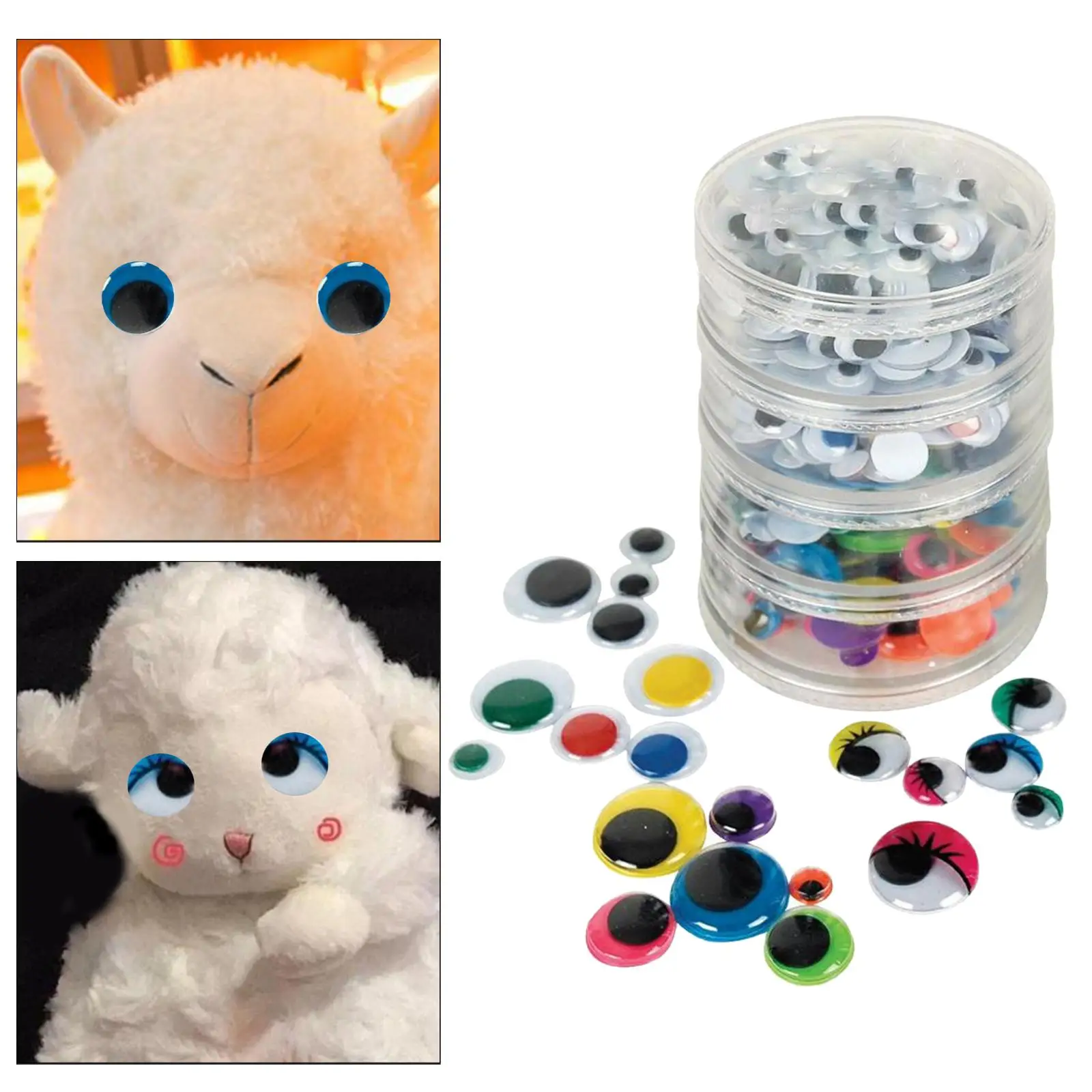 400Pcs Wiggle Eyes, Assorted Color Eyes, DIY Crafts Parts, Mixed Eyes for Dolls