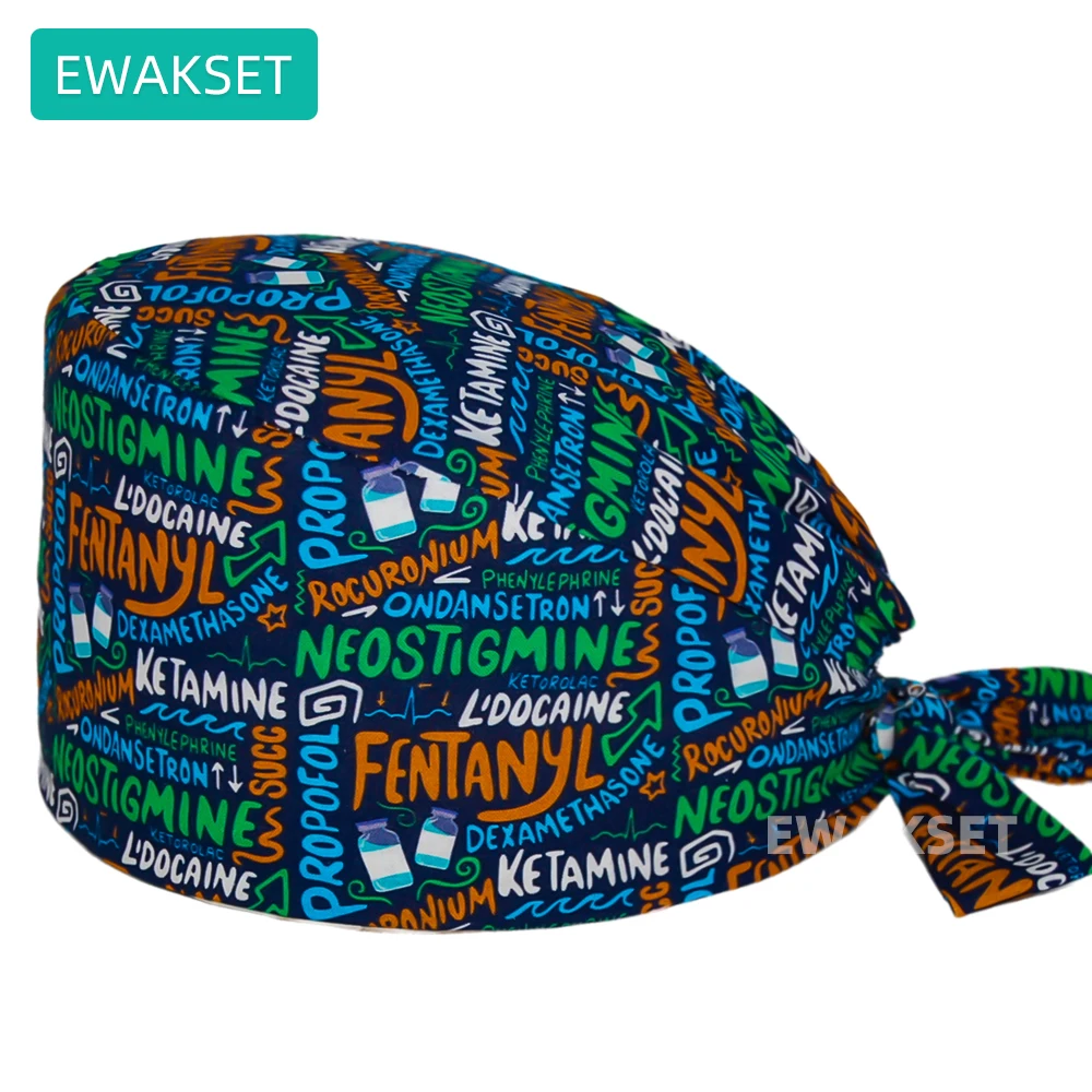 Nueva enfermera médica, gorro quirúrgico operativo de algodón para dentista, laboratorio, clínica, gorro para cirugía, gorros para cirujano anestesólogo Unisex