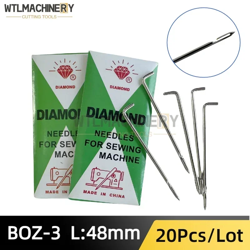 

20Pcs BOZ-3 Muller Martini Straight Hook Needle L:48mm #160 Bookbinding Sewing Machine Needle