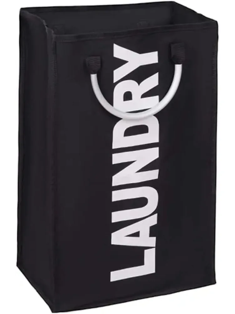 

Basket, Durable Handles for Easy Carry, Collapsible Cloth Baskets, Hampers for College Dorms, Foldable Fabric Hamper Bags (Black