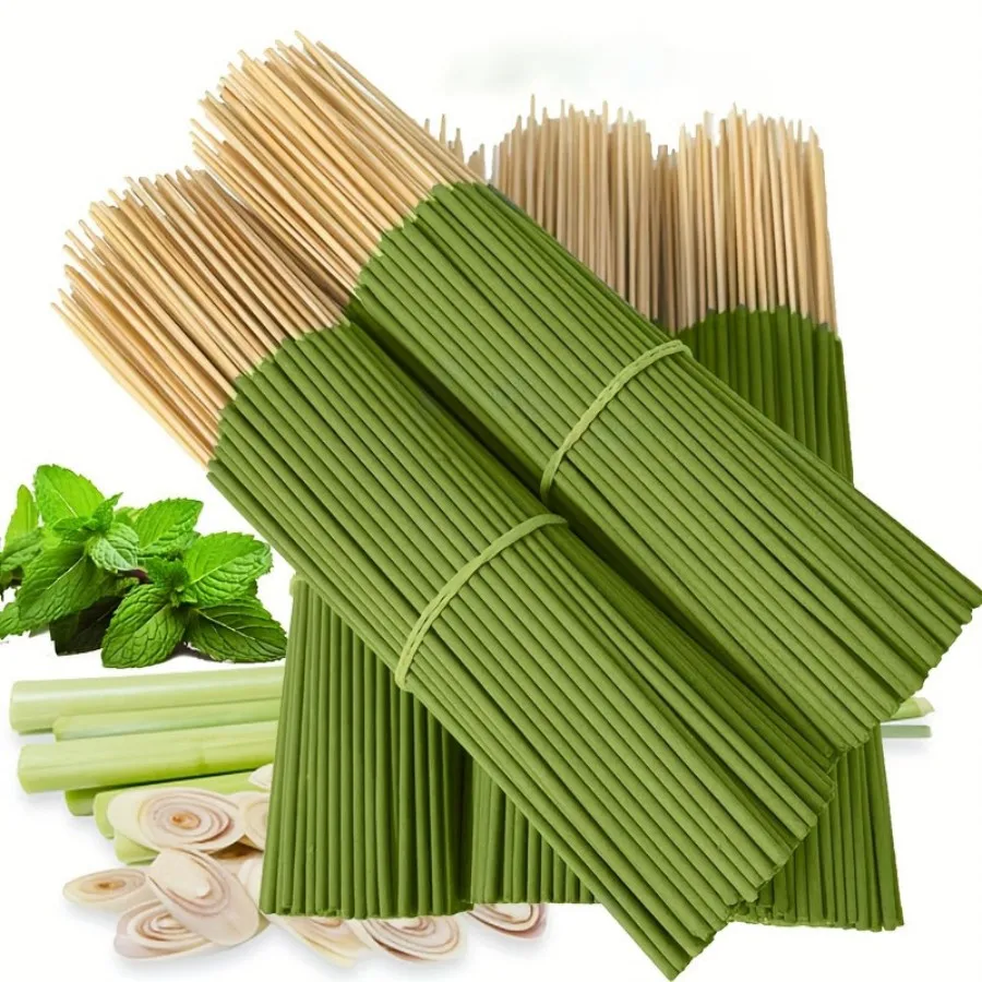 20/40/80/200pcs Lemongrass Line Incense Stick -45 Minutes Burning Time, Artificial Wood Summer Perfume, Suitable for Home Outdoo