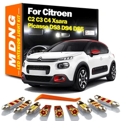 MDNG For Citroen C2 C3 C4 Xsara Picasso DS3 DS4 DS5 2000-2022 LED Interior Map Number Plate Dome Footwell Light Kit Car Bulbs