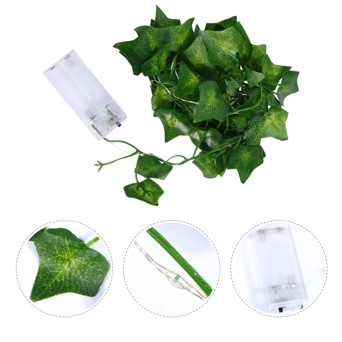 

20 Pcs Green Leaf Rattan LED Light String Decorative Warm Lights for Home Courtyard Shop Wedding Festival Party DIY