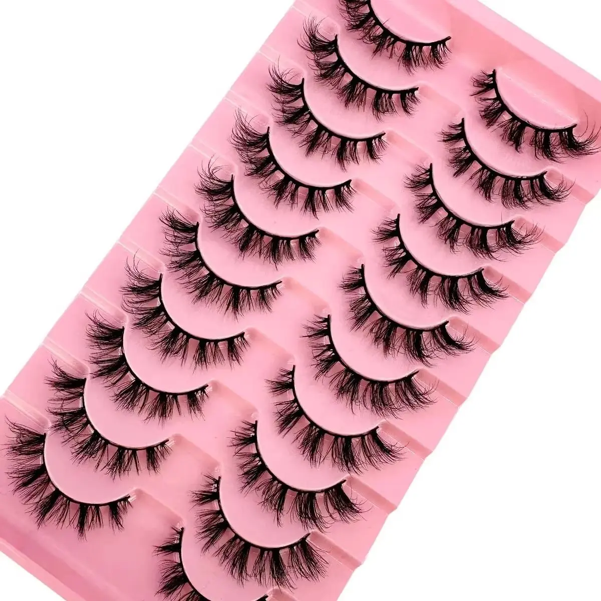 Nouveau 10 paires 3D Faux cils de vison moelleux doux complet épais vaporeux naturel court Faux cils bouclés cils en gros cils