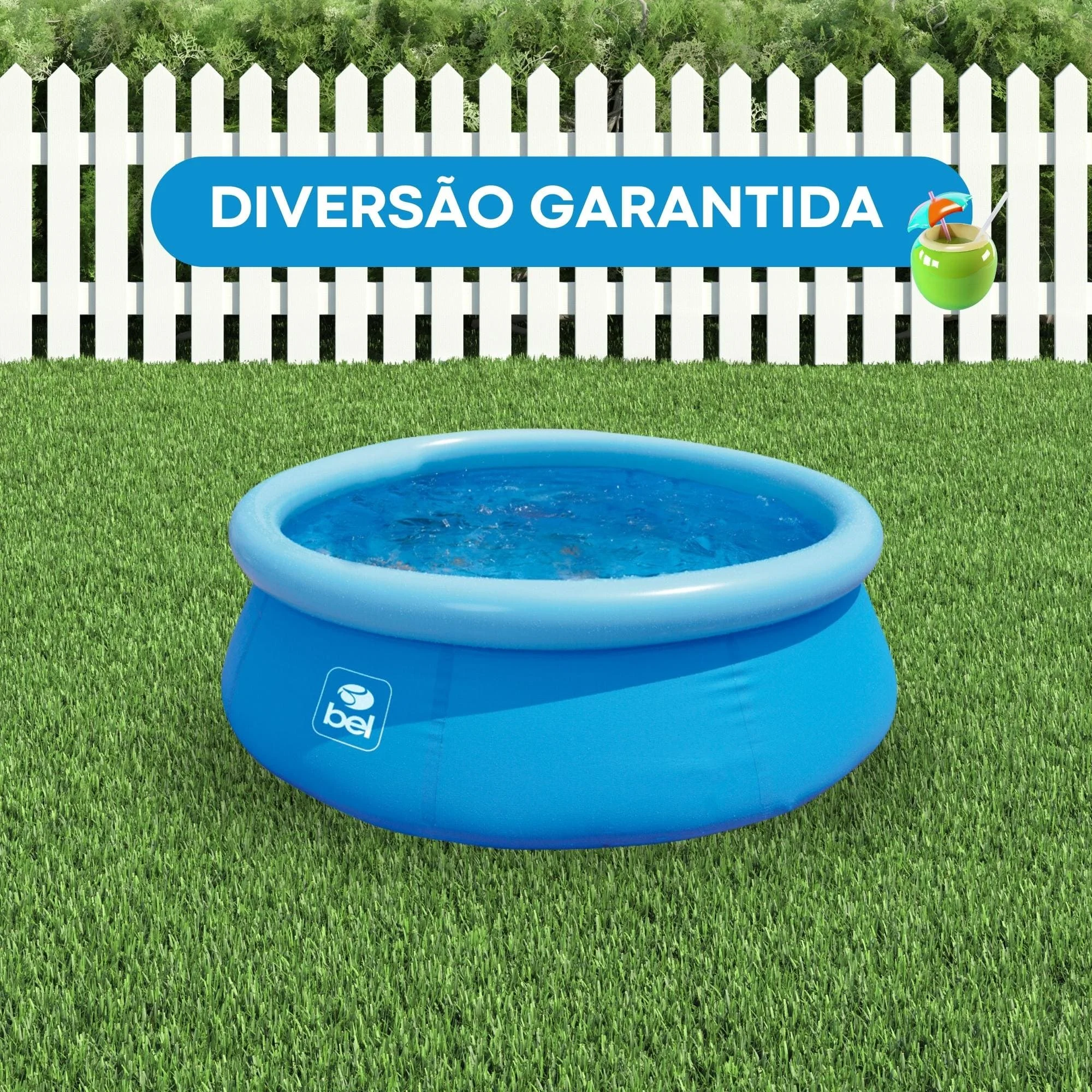 Children's Inflatable Swimming Pool 500 Liters PVC 1,50m x 38cm Blue Color with BEL Repair Kit-50000