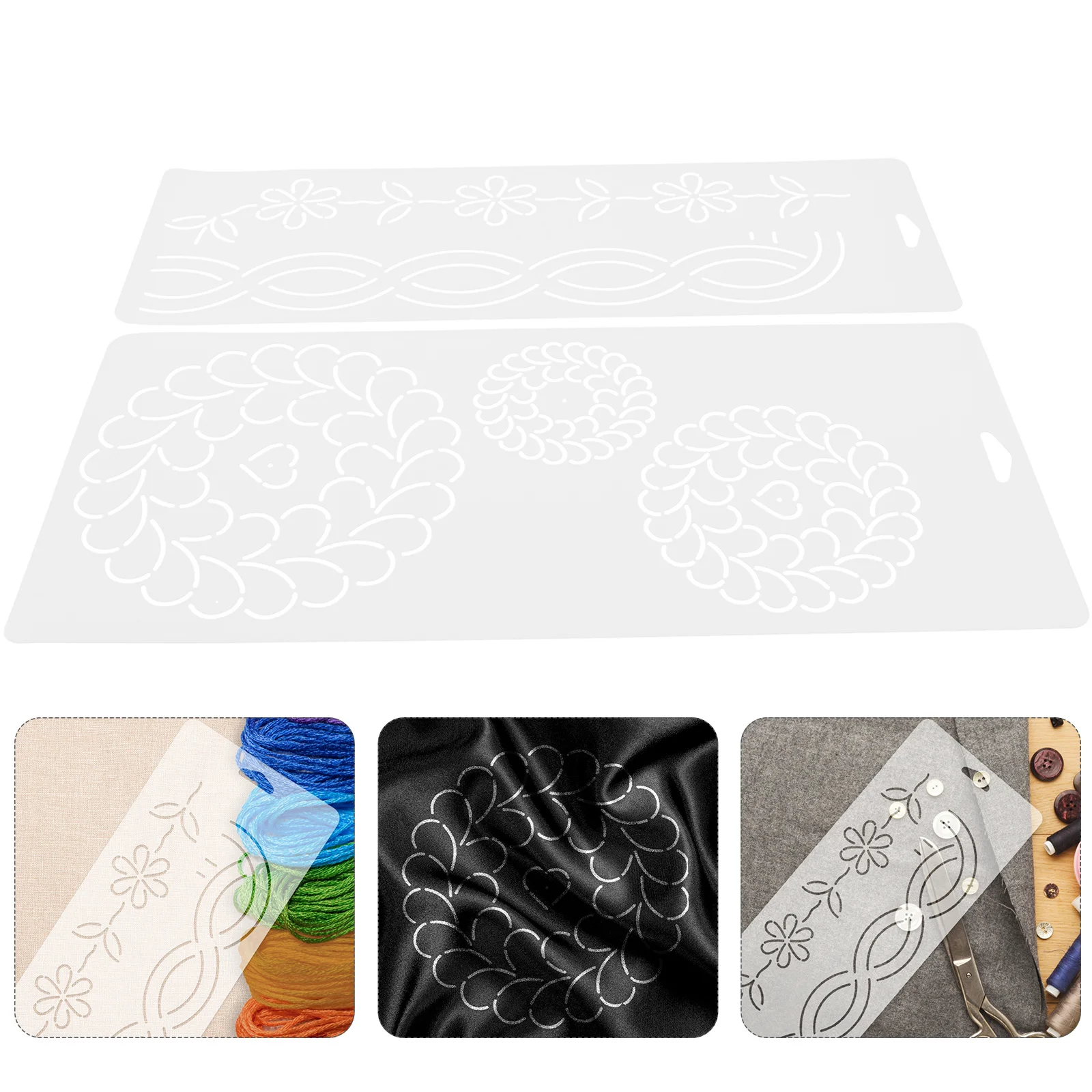 

2Pcs Transparent Quilting Templates Cross Stitch Patchwork Embroidery Patterns Sewing Projects Plastic Stencils Quilting