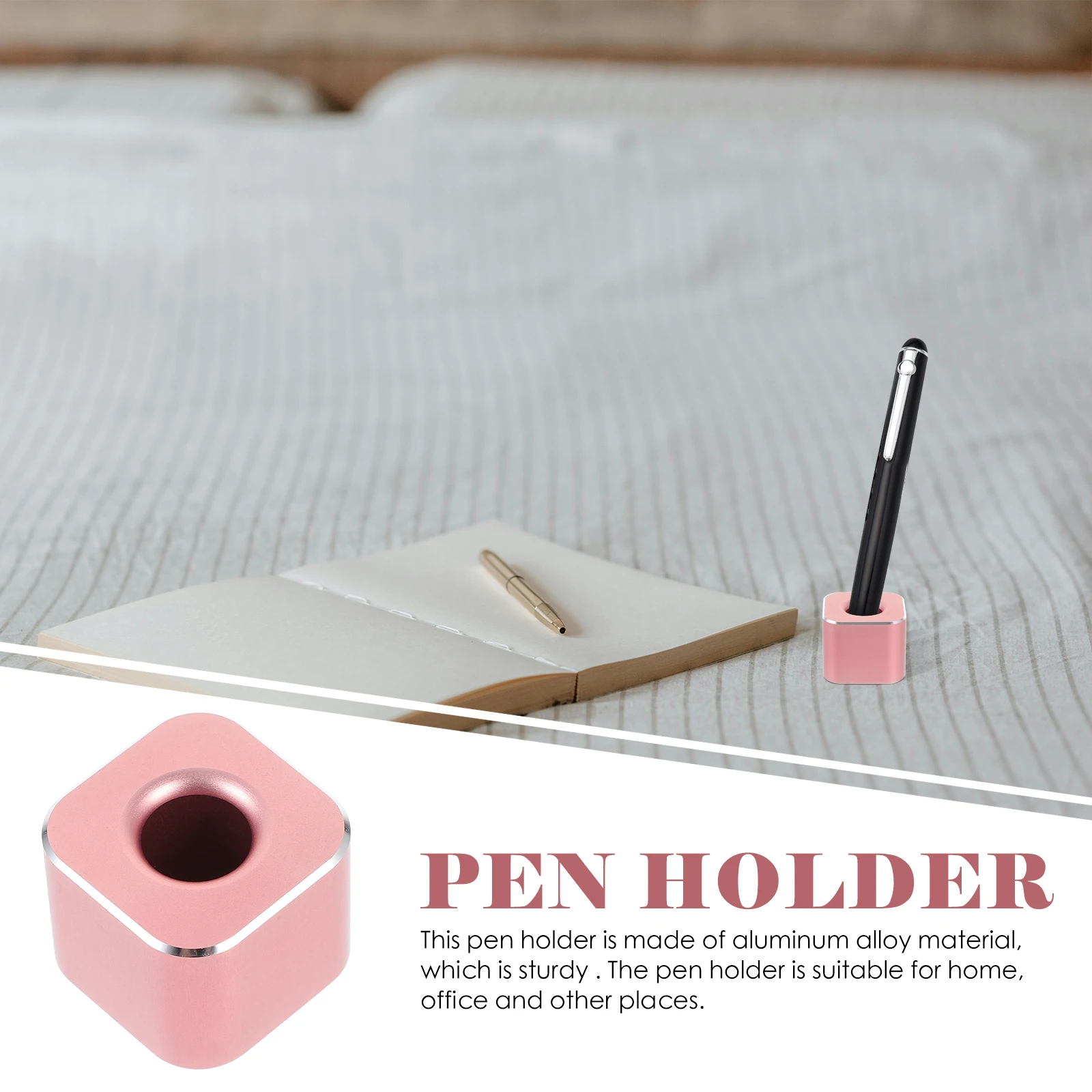 

Pen Holder for Desk Metal Holders Stand Display Single Base Aluminum Alloy Student