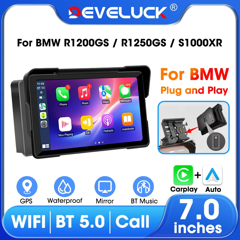 

New Integrated Motorcycle Carplay Android Auto for BMW R1200GS ADV/R1250GS ADV/S1000XR Motorcycles GPS BT Digital Moto Dashboard