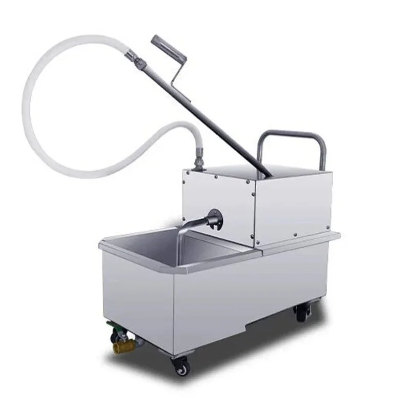 Stainless Steel Mobile Cooking Oil Filter Cart Commercial Electric Deep Fryer Oil Purifier Filtration Machine (Customized) - view 3