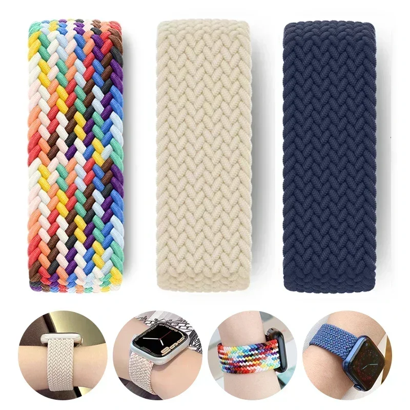 

Braided solo loop For Apple watch band 42mm 46mm 44mm 45mm 49mm 40mm 41mm bracelet correa series 8 7 5 4 3 SE 6 9 10 Ultra Strap