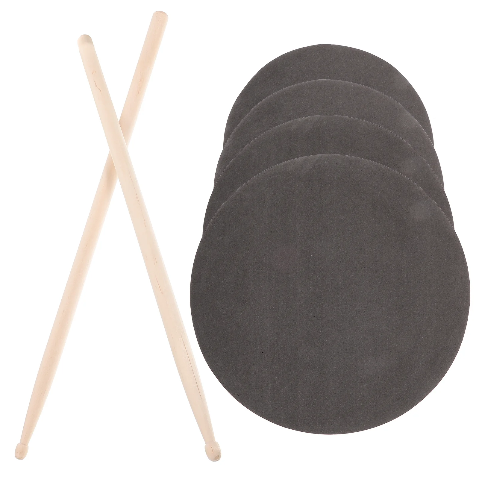 

1 set Drum Pad Kit 14 Inch Quiet Practice Pad Lightweight Foam Mallet Sticks Portable Snare Drumming Mute Percussion Accessories