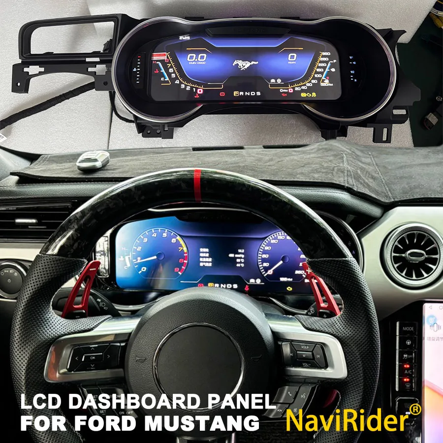Digital LCD Dashboard Panel Tachometer Odometer For Ford Mustang 2015-2021 Instrument Cluster Virtual Cockpit GPS Speedometer