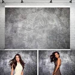 Grey Concrete Wall Photo Backgrounds Computer Printed Backdrop for Young Portrait Children Baby Toy Photocall Photography Props