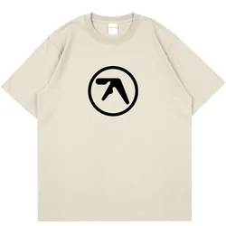 Punk Aphex Twin Print T-Shirt Oversize Hip Hop Men's Streetwear Harajuku T Shirt Goth Summer Top Short Sleeve Cotton Clothes Y2k