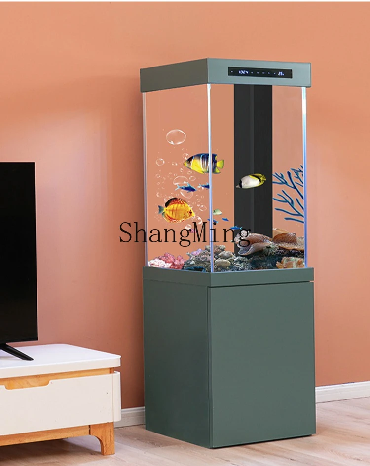 ZYY living room small floor-to-ceiling household integrated vertical square ecological bottom filter aquarium